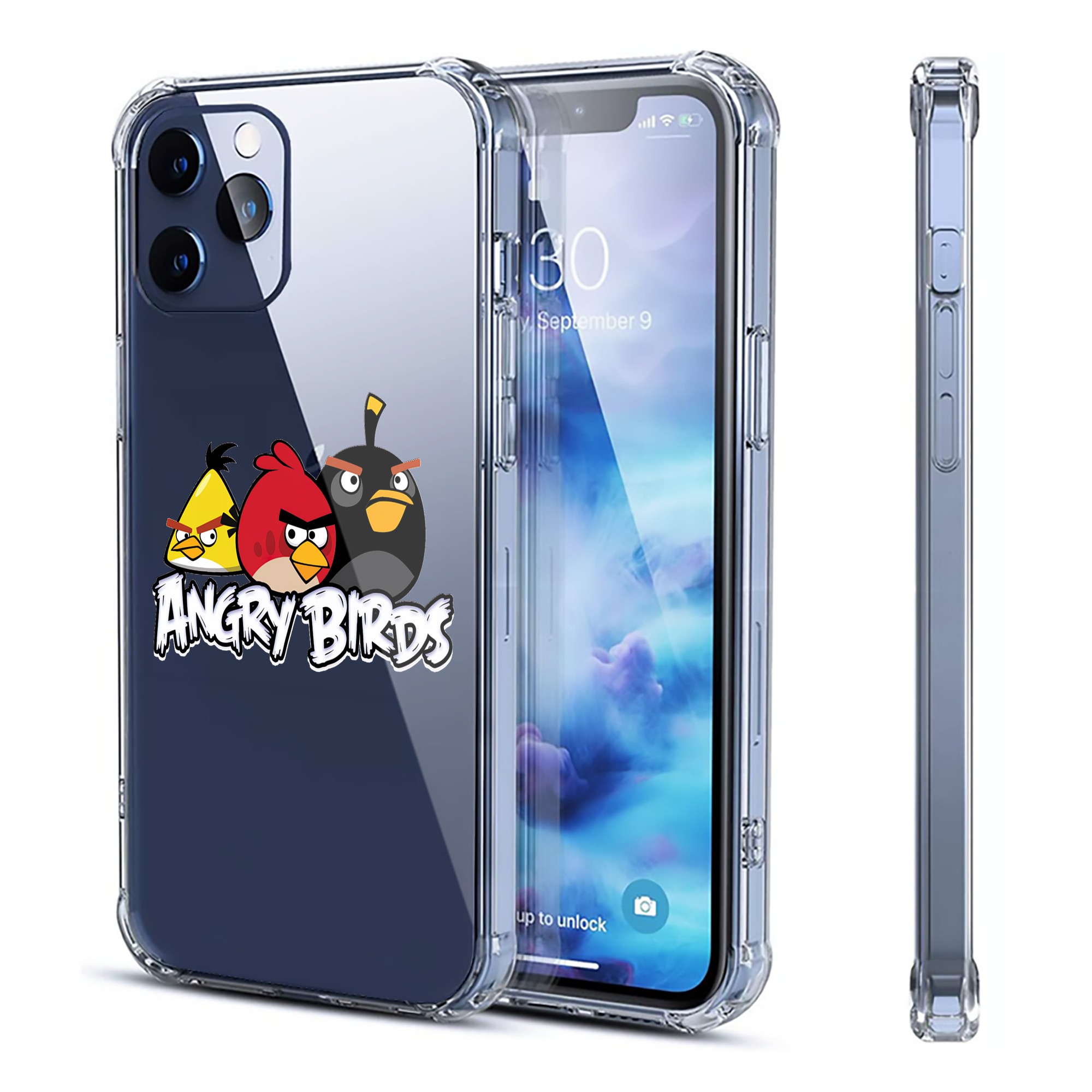 （画像用） Angry Birds アングリーバード 【iPhone 12シリーズ対応】透明スマホケース（クリアソフトケース）